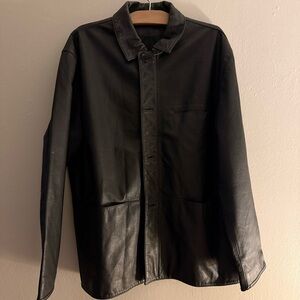 Oversized leather jacket